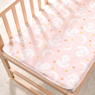 Youmeng diaper pad for babies, washable bed, pure cotton breathable aunt pad, large size leak-proof overnight mattress during menstrual period, pink lazy rabbit 80x200cm