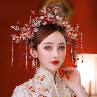 New style xiuhe bridal headwear chinese style elegant simple golden phoenix crown wedding xiuhe hair accessories xiuhe headdress style 3