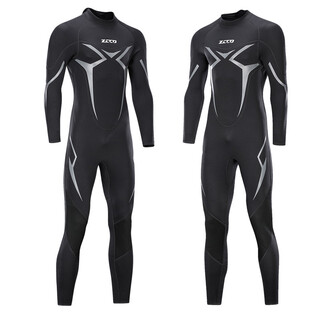 Zcco new wetsuit one-piece men's 3mm warm and super elastic wear-resistant wet suit cold-proof diving suit winter swimming swimsuit scr black m