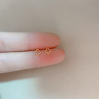 Hazel orange s925 silver shape earrings women's simple geometric earrings mini fashionable ear holes exquisite couple earrings