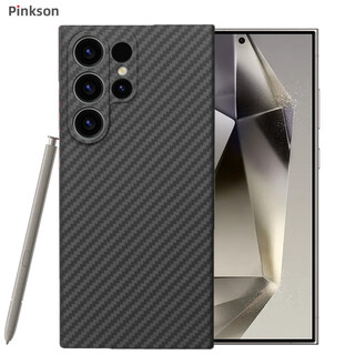 Pinkson samsung s24 ultra kevlar mobile phone case s24 protective cover aramid fiber carbon fiber ultra-thin all-inclusive frosted hard shell anti-fall and light accessories simple high-end business new black/precision hole 1500d aramid samsung s24ultra