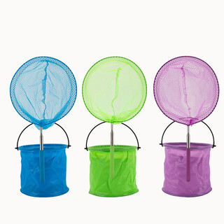 Femtosecond children's copy net, children's fishing dragonfly net, insect net, fishing net, telescopic copy net pocket, folding small bucket, outdoor fishing gear, fishing net, fishing net toy combination set