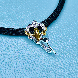 Miling 18k gold buckle two-color fashion south african diamond fashion buckle buddha and tian jade jade au750 melon seed buckle 18k gold k white straight hole