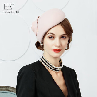 Ee winter new british retro wool top hat, slim style, formal hat for shopping and banquet, women 3101, dogwood powder, no head circumference limit
