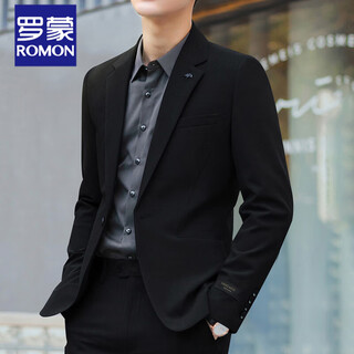 Romon casual suit men's korean style trendy ins handsome black small suit jacket top single men's black single top xl (125-135jin jin is equal to about 0.5 kg)