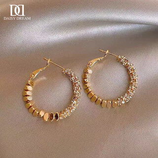 Daisy dream925 silver needle broken silver large earrings 2025 new hot style earrings temperament niche design earrings earrings for women gold broken silver earrings 925 silver needles