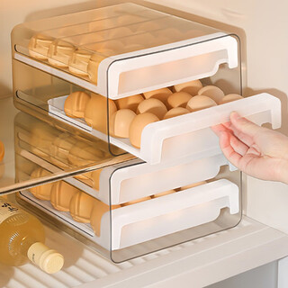 Sungsa japanese egg storage box refrigerator dedicated household food-grade crisper egg box organizing box double-layer 32-grid egg box (1 piece)