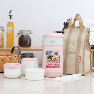 Tiger brand (tiger) japan tiger brand original nissan stainless steel insulated lunch box portable insulated children's lunch box japan imported lwr lwr-a092-pg pink three-layer