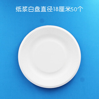 Xubao white paper plate diy children's art graffiti paper plate painting kindergarten material disposable paper plate cake plate pulp white plate 7 inches 50 pieces 18cm