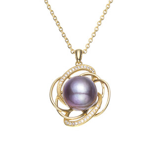 Oliveira french oliveira purple edison pearl pendant 2404