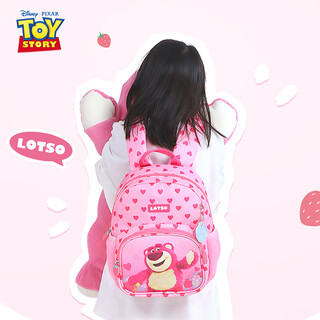 Disney (disney) kindergarten school bag 3-6 years old lightweight breathable cute cartoon girl children's travel backpack strawberry bear pink