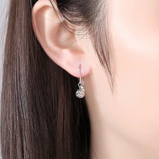 Ttmix platinum earrings for women pt950 platinum flower round earrings simple birthday gift for girlfriend, small short style 2.3-2.5g