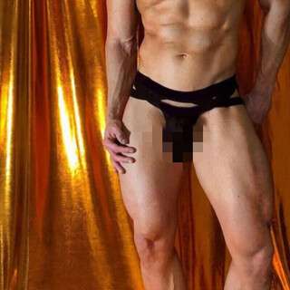 New men's sexy underwear low-waist gay men's thong breathable hollow fun s90-115 main picture black 001