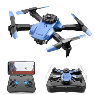 4drc intelligent obstacle avoidance remote control plane mini aerial photography folding four-axis drone toy remote control plane children's gift intelligent obstacle avoidance aerial photography blue dual battery life