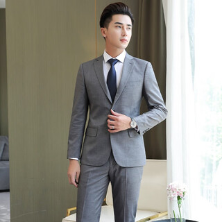 Yuanjie (door-to-door measurement) yuanjie tailor-made navy blue men's suit casual suit slim professional suit gray jacket + pants tailor-made