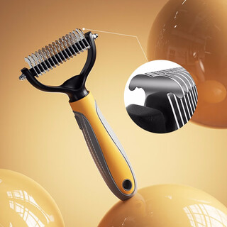 Huayuan pet tools (hoopet) dog comb to remove floating hair, detangle comb, dog hair cleaner, dehairing knife, comb brush, pet cat comb, orange large size 16 teeth (long-haired cats, medium and large dogs
