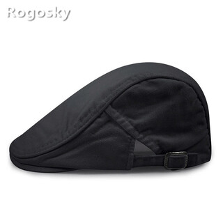 Rogosky contador sombreros de moda para hombres y mujeres boinas primavera y verano lengua de pato simple versátil casual sombrero delantero sombrero de pintor británico gris oscuro l (56-60 cm) ajustable