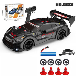 Rc drift high-speed remote control car ae86 four-wheel drive racing charging sports car model children's toy gt 8601 black gtr