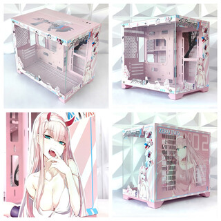 Wanjia gu yongzhe mini pink column-free sea view room chassis with full side see-through 240 water-cooled m-atx custom diy gu yongzhe mini national team 02 single chassis (does not support large board atx)