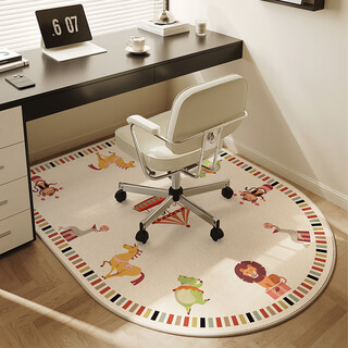 Yinshang desk chair floor mat bedroom study chair carpet round mat computer swivel chair foot pad 120*80cm can be customized