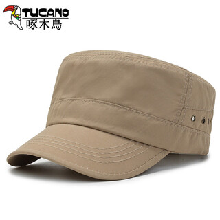 Woodpecker hat men's flat top quick-drying spring and summer peaked cap sun hat korean style trendy women's baseball cap fashion versatile sun hat khaki