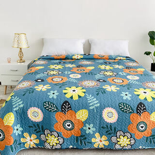 Thick quilted bed sheet, tatami bed cover, single piece, double-sided, large size double bed cover, brilliant flowers 240*280