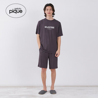gelatopique23秋季新品男女同款睡裤系带字母短裤情侣PMCP234257 深灰色 M