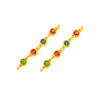 Zhaoliang ping an joy extension chain 18k gold bracelet chinese style painted extension chain accessories can be matched with necklace bracelet