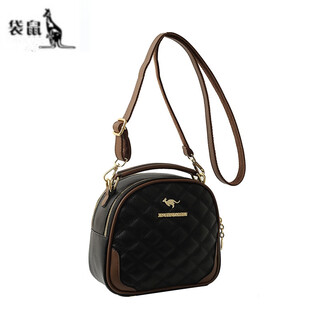 Kangaroo women's bag new style bag women's fashion handbag large capacity multi-layer single shoulder crossbody bag for women black 22*18*8cm