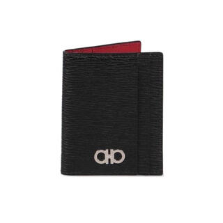 Ferragamo classic gancini leather card holder 25 new exquisite luxurious portable hammered detail men's wallet gift black one size