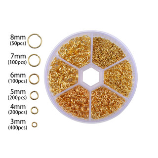 Osro diy open ring connecting ring earrings bracelet necklace buckle connector handmade material package gold 6 specifications + box