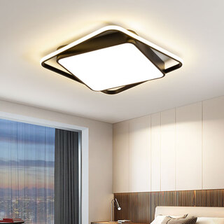 Jihuo 2024 new led bedroom lamp simple modern atmosphere living room lamp household led ceiling creative nordic lamp black diameter 60*60cm three colors 68 watts