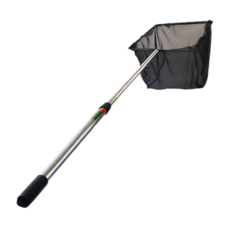 Fisherman's retractable fishing net, koi fish pond, landscape pond, leaf fishing net, fishing net, pool net, net (20*18)cm, total length 1 meter retractable
