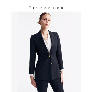 Tie for her luxury series color number 038 wu qianyu style navy dark plaid wool commuter suit navy blue suit dom038 m