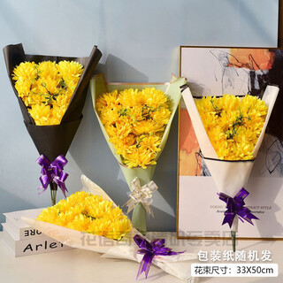 Hyqm qingming festival sacrificial supplies plastic flower chrysanthemum bouquet cemetery worship sacrificial supplies tombstone fake flowers chrysanthemum yellow random 1 bunch