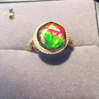 Sizan canadian new natural crystal/semi-precious stone ammonite david satellite ring picture color