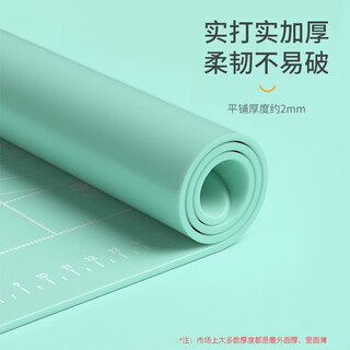 Bobenjia thickened household silicone kneading mat baking panel and chopping board plastic food grade kitchen large rolling dough - 40*60 about 410g thickened 5mm