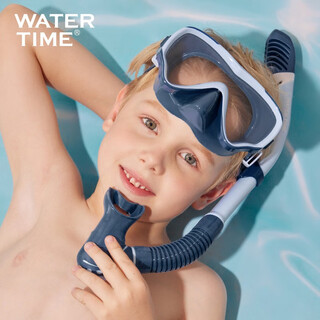 Watertime children's diving mask snorkeling mask breathable swimming glasses snorkeling sambo diving equipment ice blue suit