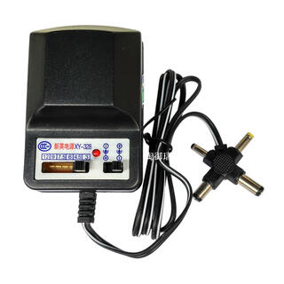 500ma adjustable voltage dc power adapter 3v 4.5v 6v 7.5v 9v 12 volt multi-purpose transformer. the output is a cross-type interface with 4 types of plugs.