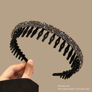 Idel's little fragrant bow hair accessory black velvet hairpin hairband women's internet celebrity 2025 new high-end sparkling hairband f1737 black