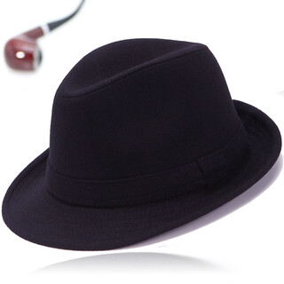 Hat men's republic of china retro new shanghai xu wenqiang huang xiaoming woolen hat concave shape jazz hat trend black 58 cm