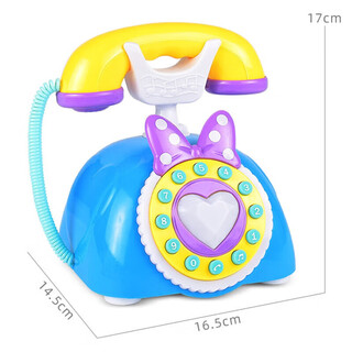 Music princess telephone toy chinese and english learning early education telephone landline for boys and girls early education chinese and english telephone blue ordinary battery