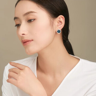 Flashing dreamy tide blue earrings for women, light luxury and high-end temperament earrings, new trendy earrings for girlfriend’s birthday gift, dreamy tide blue zircon earrings