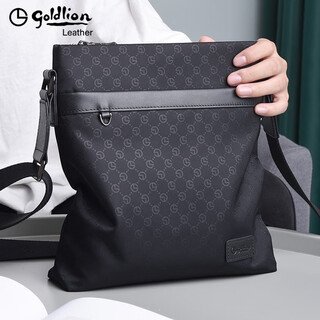 Goldlion men's shoulder bag crossbody bag business casual fashion trendy commuting men's bag travel bag large capacity men's bag black officially authorized-fake one penalty ten