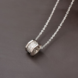 Luruo sterling silver necklace women's pendant 18k rose gold inlaid gemstone clavicle chain light luxury high-end 2023 new trend white gold