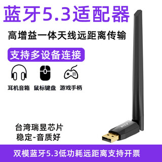 NETGD蓝牙5.3适配器游戏手柄接收器蓝牙瑞昱芯片让台式机实现蓝牙功能 蓝牙5.3【高增益款】