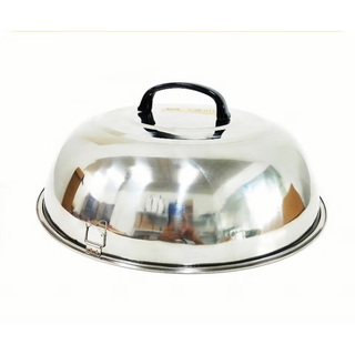Runhuanian extra thick high lid wok lid stainless steel old fashioned wok cauldron lid heightened and deepened steamer lid 34cm extra thick high lid (outer diameter 33)