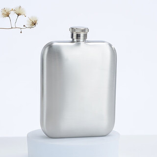 Gray whale (huijing) 304 stainless steel wine bottle outdoor portable thickened mini small wine bottle household square wine set 3 liang white wine bottle natural color wine bottle 180 ml + funnel