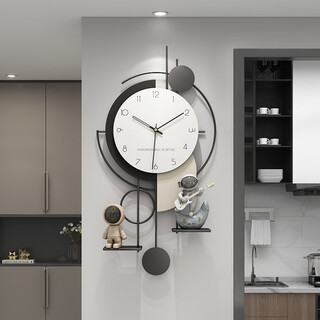 Yunya creative clock background wall tv wall clock living room 2023 new internet celebrity clock no punch-free restaurant simple decoration creative wall clock 80cm*40cm random ornaments