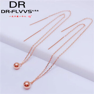 Fat donglai's same ear wire color gold 18k gold kamasana russian 585 purple gold new trend ball ear wire (pair of rose gold)